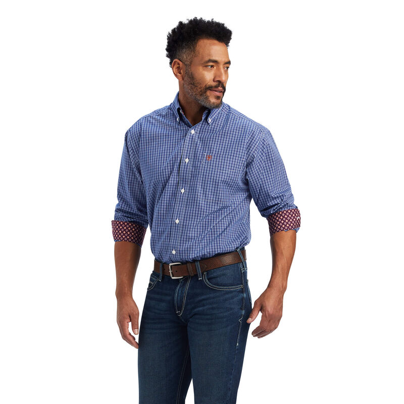 Ariat Hemden Herren - Wrinkle Free Dash Classic Fit Blau ( YWAMI-0413 )